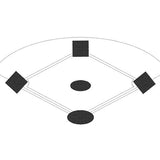 BASEBALL TARP WITH GROUND STAKES (10' SQUARE - 6 OZ. POLYETHYLENE) (3 BASE) (WHITE OR SILVER - REVERSIBLE)