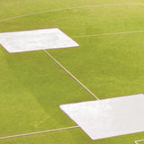 BASEBALL TARP WITH GROUND STAKES (10' SQUARE - 6 OZ. POLYETHYLENE) (3 BASE) (WHITE OR SILVER - REVERSIBLE)