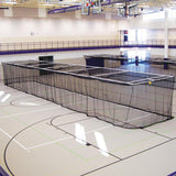 BATTING CAGES - CEILING SUSPENDED, RETRACTABLE (70'L X 12'W X 11'H) - (1-3/4" MESH - BASEBALL) (BLACK)