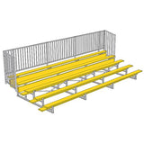 BLEACHER - 21' (5 ROW - SINGLE FOOT PLANK WITH GUARD RAI) - ENCLOSED - POWDER COATED