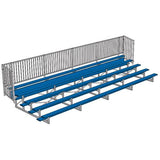 BLEACHER - 27' (5 ROW - SINGLE FOOT PLANK WITH GUARD RAIL) - ENCLOSED - POWDER COATED