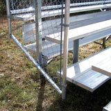 BLEACHER - 15' (5 ROW - SINGLE FOOT PLANK WITH CHAIN LINK RAIL) - ENCLOSED (POWDER COATED)