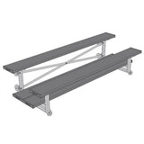 BLEACHER - 7-1/2' (2 ROW - DOUBLE FOOT PLANK) - TIP & ROLL - POWDER COATED