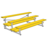 BLEACHER - 7-1/2' (3 ROW - DOUBLE FOOT PLANK) - TIP & ROLL - POWDER COATED
