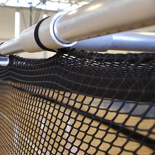 BATTING TUNNEL NET - INDOOR MULTI-SPORT (70'L X 12'W X 12'H) (3/4" KNOTLESS NYLON MESH) (BLACK - UV STABILIZED)