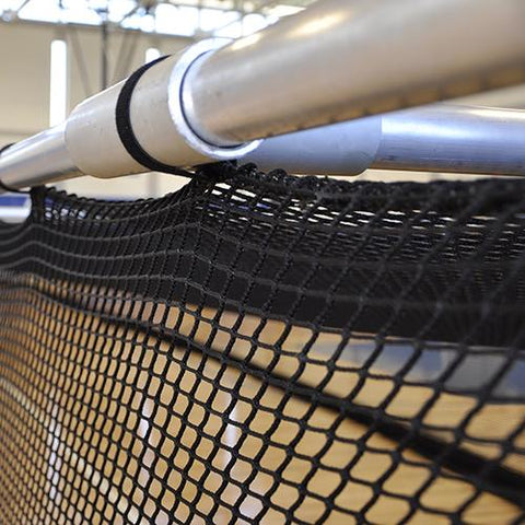 BATTING TUNNEL NET - INDOOR MULTI-SPORT (70'L X 12'W X 12'H) (3/4" KNOTLESS NYLON MESH) (BLACK - UV STABILIZED)