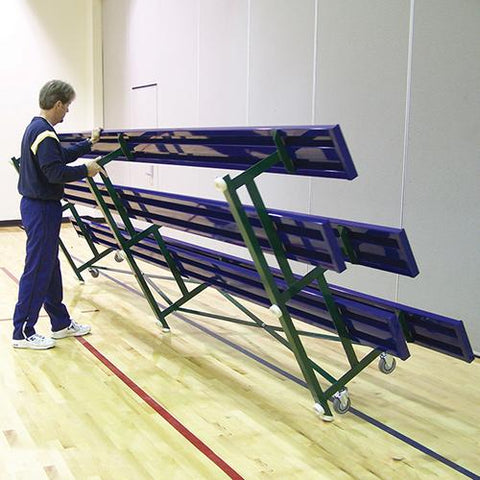 BLEACHER - 27' (2 ROW - SINGLE FOOT PLANK) - TIP & ROLL - POWDER COATED