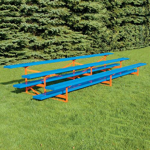 BLEACHER - 27' (3 ROW - SINGLE FOOT PLANK) - ALL ALUMINUM - POWDER COATED