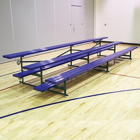 BLEACHER - 7-1/2' (3 ROW - SINGLE FOOT PLANK) - TIP & ROLL - POWDER COATED