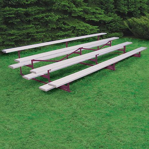 BLEACHER - 15' (4 ROW - SINGLE FOOT PLANK) - ALL ALUMINUM - POWDER COATED