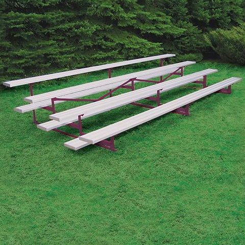 BLEACHER - 21' (4 ROW - SINGLE FOOT PLANK) - ALL ALUMINUM - POWDER COATED