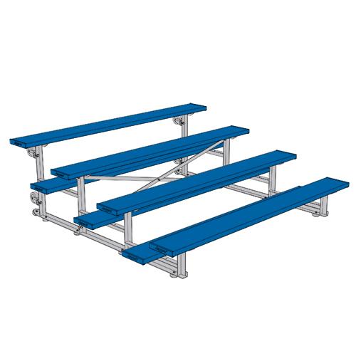 BLEACHER - 7-1/2' (4 ROW - SINGLE FOOT PLANK) - TIP & ROLL - POWDER COATED