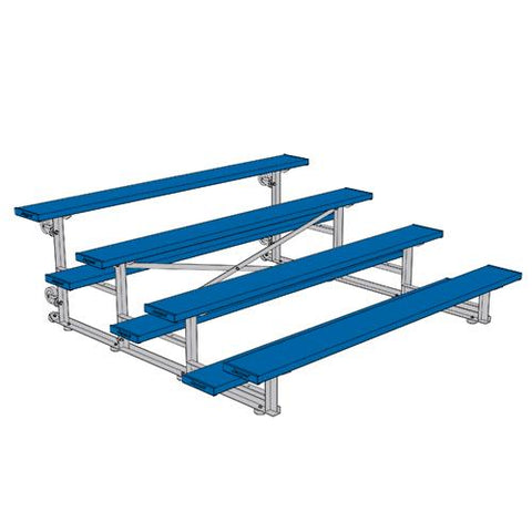 BLEACHER - 7-1/2' (4 ROW - SINGLE FOOT PLANK) - TIP & ROLL - POWDER COATED