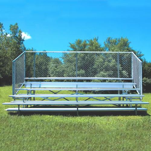 BLEACHER - 21' (5 ROW - SINGLE FOOT PLANK WITH CHAIN LINK RAIL) - ENCLOSED