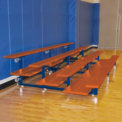 BLEACHER - 21' (4 ROW - DOUBLE FOOT PLANK) - TIP & ROLL - POWDER COATED