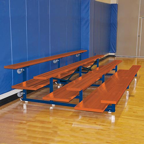 BLEACHER - 21' (4 ROW - DOUBLE FOOT PLANK) - TIP & ROLL - POWDER COATED