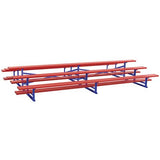 BLEACHER - 7-1/2' (3 ROW - SINGLE FOOT PLANK) - BACK-TO-BACK - POWDER COAT