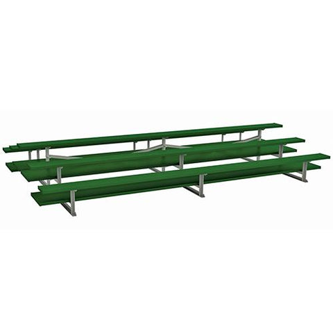 BLEACHER - 21' (3 ROW - DOUBLE FOOT PLANK) - BACK-TO-BACK - POWDER COAT