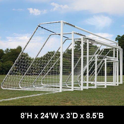 CLUB Portable Soccer Goals, 3″ Round Aluminum