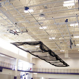 BATTING CAGES - CEILING SUSPENDED, RETRACTABLE (70'L X 12'W X 11'H) - (1-3/4" MESH - BASEBALL) (BLACK)