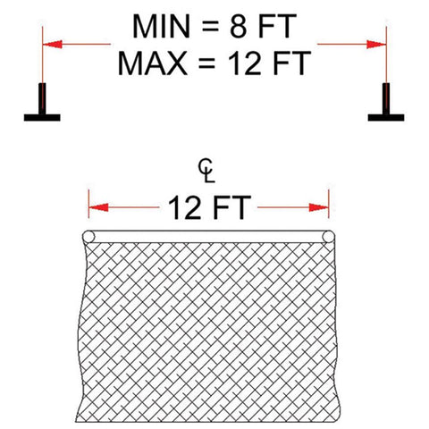 CEILING MOUNTING KIT - PARALLEL - SPANNING 8' TO 12' ON CENTER