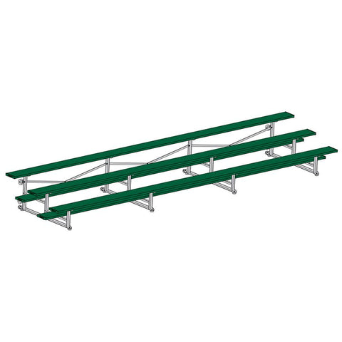 BLEACHER - 21' (3 ROW - SINGLE FOOT PLANK) - TIP & ROLL - POWDER COATED