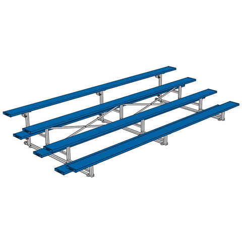 BLEACHER - 15' (4 ROW - SINGLE FOOT PLANK) - TIP & ROLL - POWDER COATED