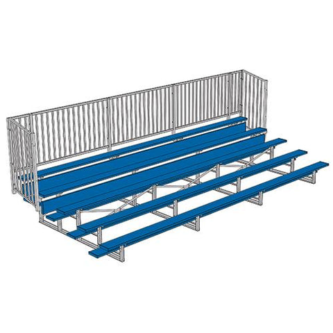 BLEACHER - 21' (5 ROW - SINGLE FOOT PLANK WITH GUARD RAI) - ENCLOSED - POWDER COATED