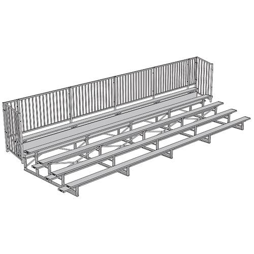 BLEACHER - 27' (5 ROW - SINGLE FOOT PLANK WITH GUARD RAIL) - ENCLOSED