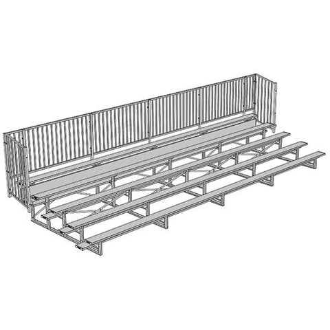 BLEACHER - 27' (5 ROW - SINGLE FOOT PLANK WITH GUARD RAIL) - ENCLOSED