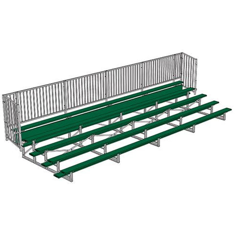 BLEACHER - 27' (5 ROW - SINGLE FOOT PLANK WITH GUARD RAIL) - ENCLOSED - POWDER COATED