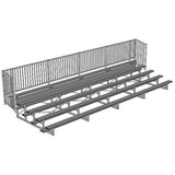 BLEACHER - 27' (5 ROW - SINGLE FOOT PLANK WITH GUARD RAIL) - ENCLOSED - POWDER COATED