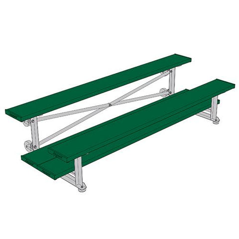 BLEACHER - 7-1/2' (2 ROW - DOUBLE FOOT PLANK) - TIP & ROLL - POWDER COATED