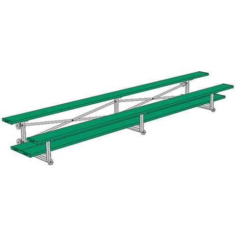 BLEACHER - 15' (2 ROW - DOUBLE FOOT PLANK) - TIP & ROLL - POWDER COATED