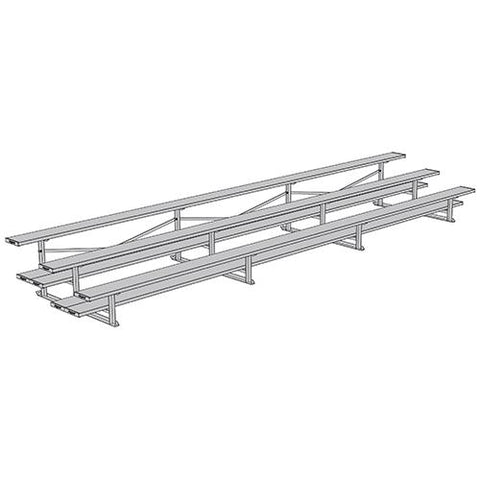 BLEACHER - 21' (3 ROW - DOUBLE FOOT PLANK) - ALL ALUMINUM