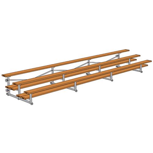 BLEACHER - 21' (3 ROW - DOUBLE FOOT PLANK) - TIP & ROLL - POWDER COATED