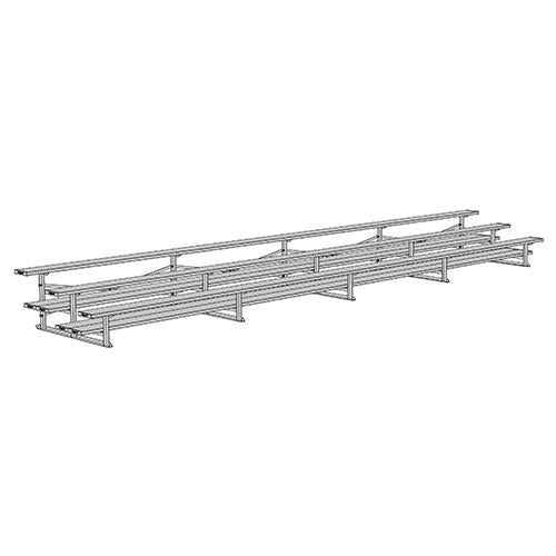 BLEACHER - 27' (3 ROW - DOUBLE FOOT PLANK) - ALL ALUMINUM