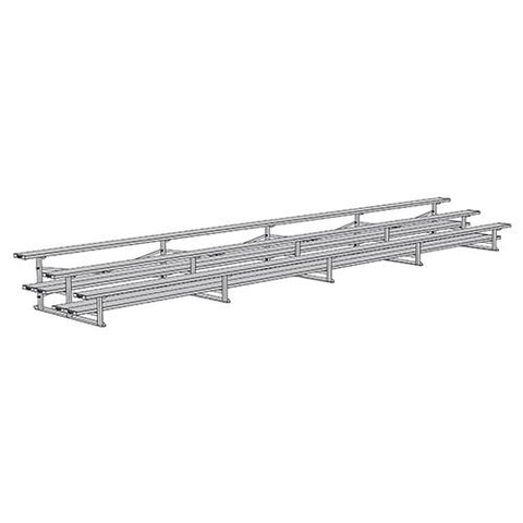 BLEACHER - 27' (3 ROW - DOUBLE FOOT PLANK) - ALL ALUMINUM