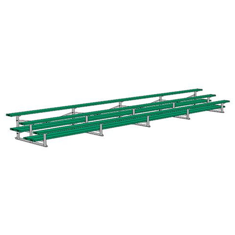 BLEACHER - 27' (3 ROW - DOUBLE FOOT PLANK) - ALL ALUMINUM - POWDER COATED