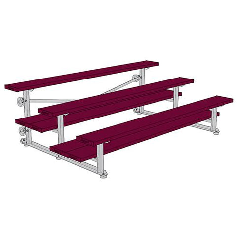 BLEACHER - 7-1/2' (3 ROW - DOUBLE FOOT PLANK) - TIP & ROLL - POWDER COATED