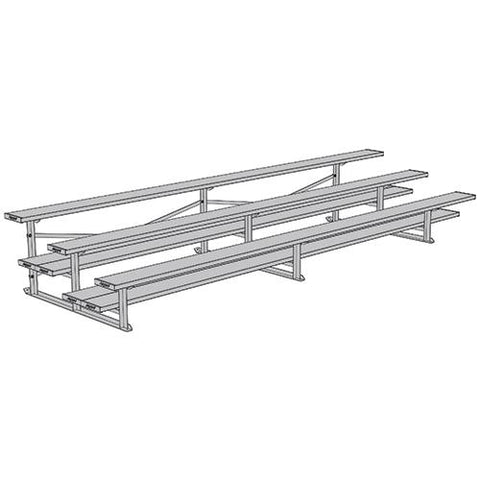BLEACHER - 15' (3 ROW - DOUBLE FOOT PLANK) - ALL ALUMINUM