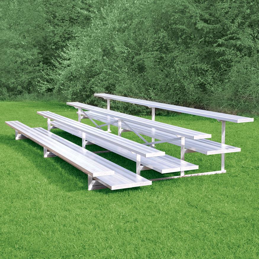 BLEACHER - 15' (4 ROW - DOUBLE FOOT PLANK) - ALL ALUMINUM