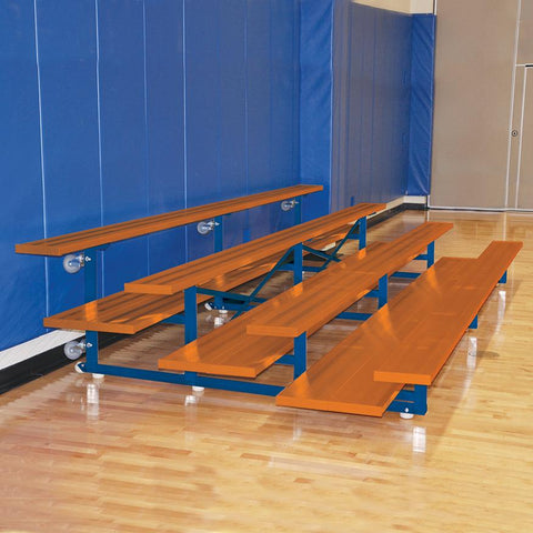 BLEACHER - 15' (4 ROW - DOUBLE FOOT PLANK) - TIP & ROLL - POWDER COATED