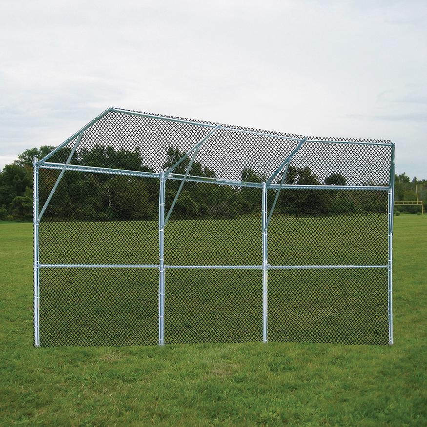BACKSTOP FENCE (3 PANEL, 1 CENTER OVERHANG, 2 WING OVERHANGS) - PERMANENT