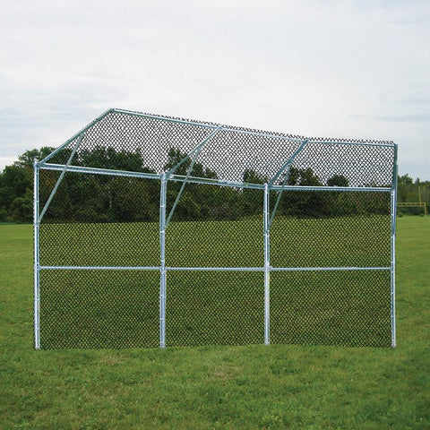 BACKSTOP FENCE (3 PANEL, 1 CENTER OVERHANG, 2 WING OVERHANGS) - PERMANENT