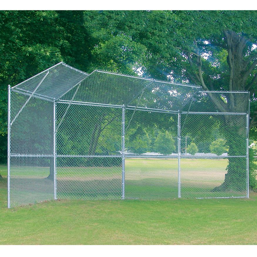 BACKSTOP FENCE (4 PANEL, 2 CENTER OVERHANG, 2 WING OVERHANGS) - PERMANENT