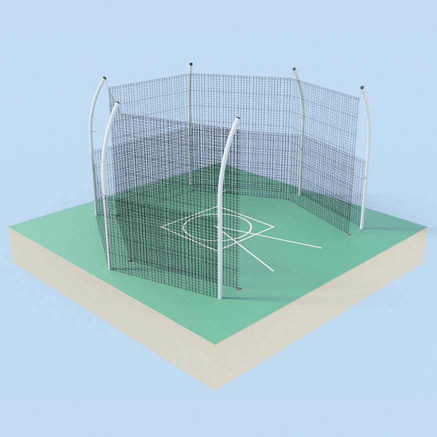DISCUS CAGE (WITH CAGE NET & BARRIER NET - NO GROUND SLEEVES)
