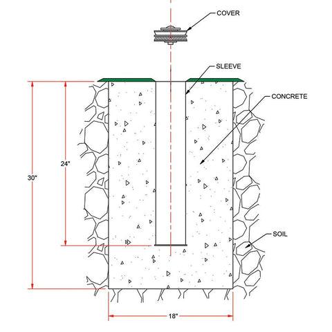 GROUND SLEEVE - DISCUS CAGE (DCHS-35) (SET OF 6)