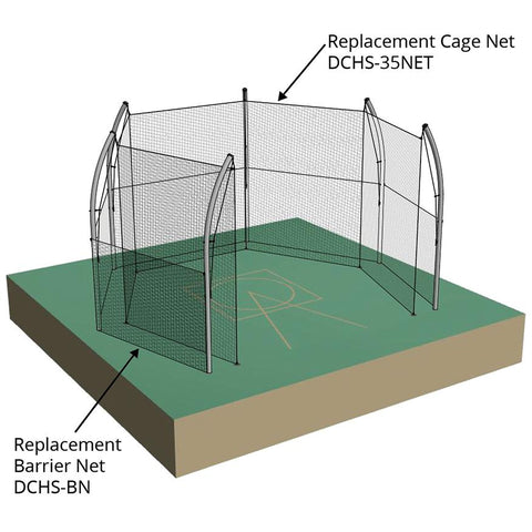 DISCUS CAGE - REPLACEMENT BARRIER NET (1-7/8" SQ. #42 NYLON NET) (63'L X 7'H) (BLACK)